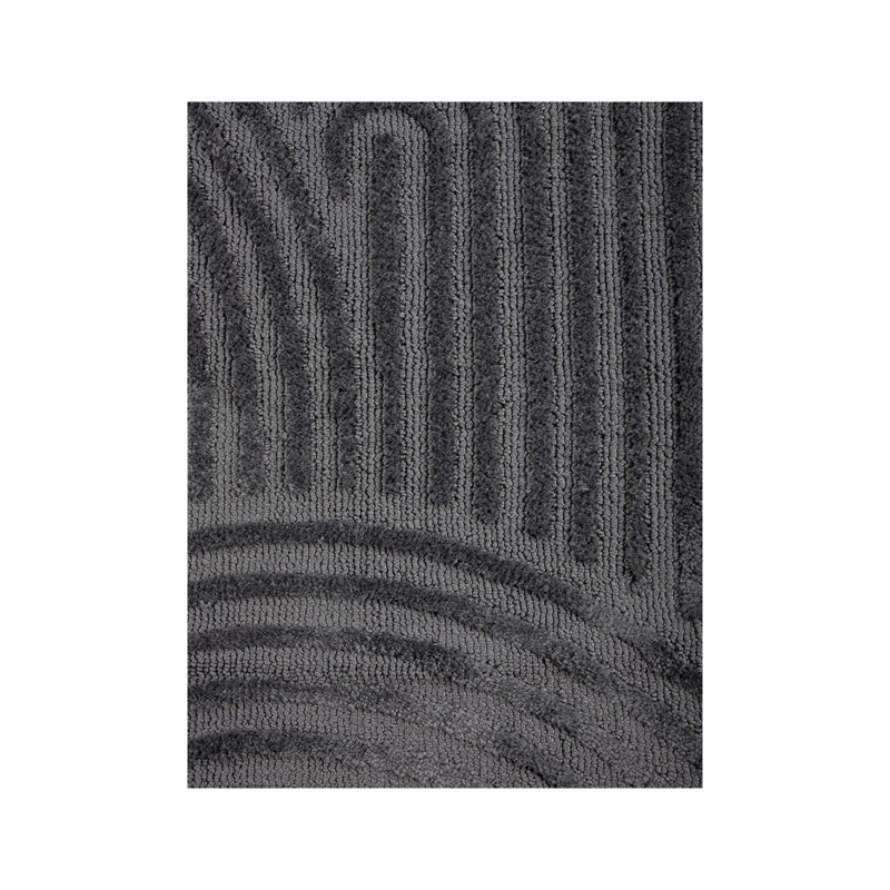 Handmade Microfibre Rug in Grey, Round 150cm