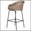 Tabouret de bar d'extérieur en métal et osier brun clair Ladd-132873354