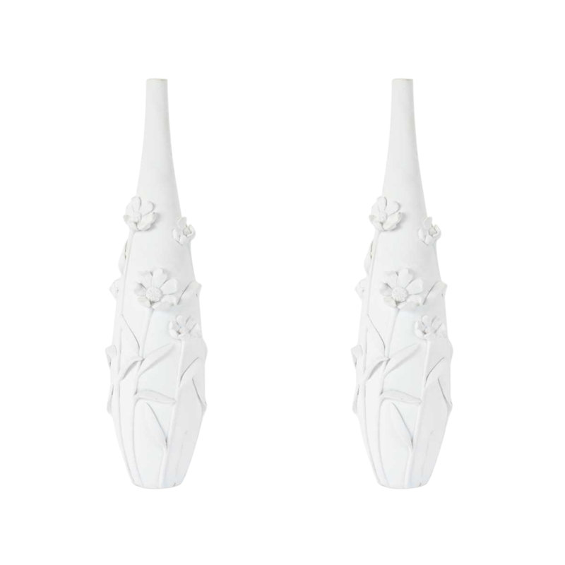 Embossed Floral Vase (Set of 2)