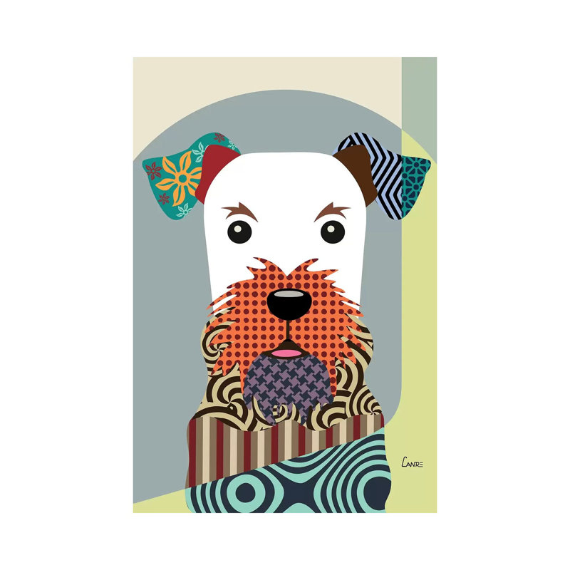 Airedale Terrier by Lanre Studio - Wrapped Canvas Print, 20.32 cm H x 30.48 cm W