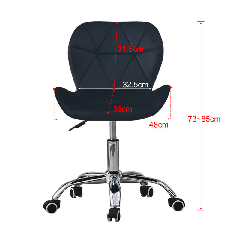 Velvet Office Chair, Black