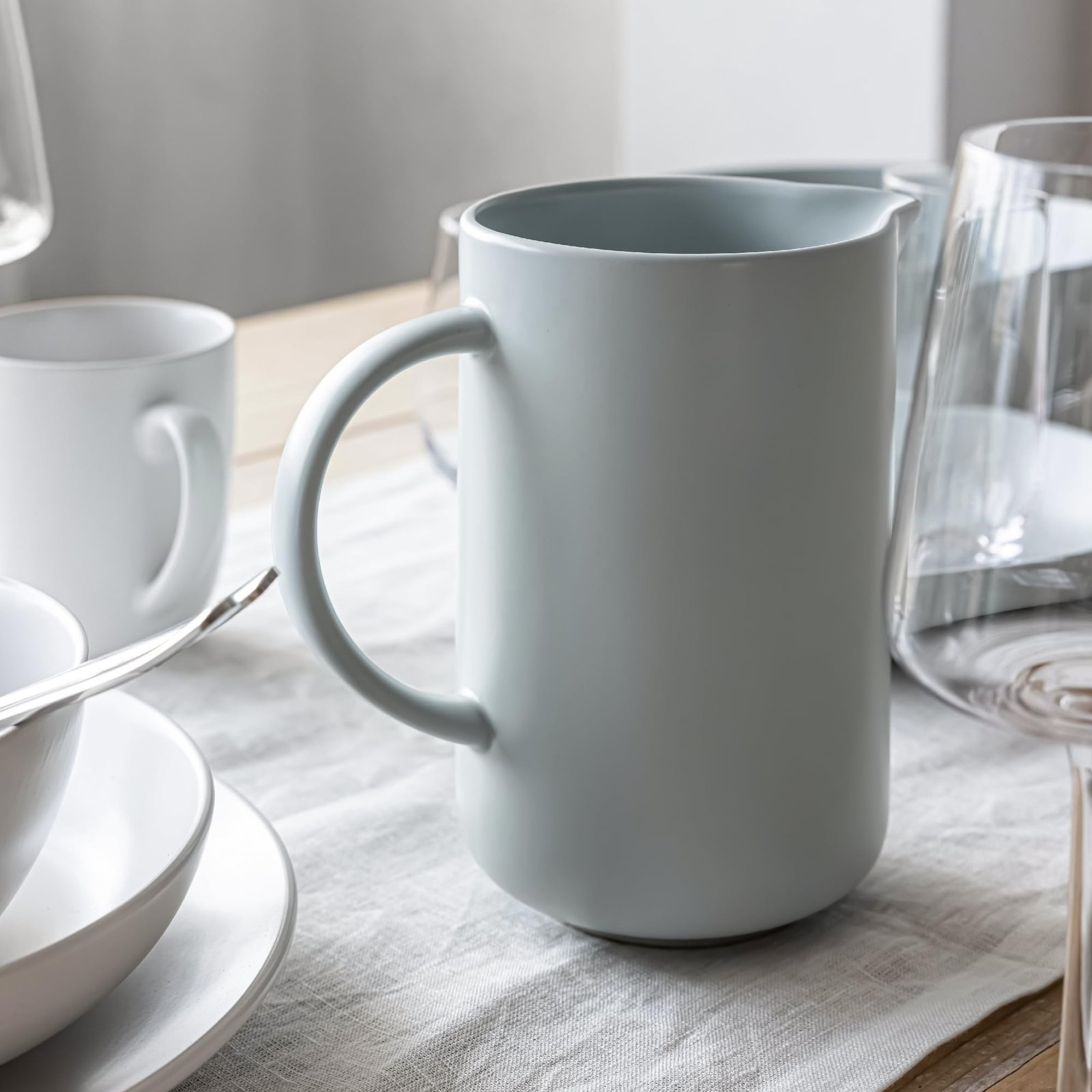 Stoneware Pitcher, Blue