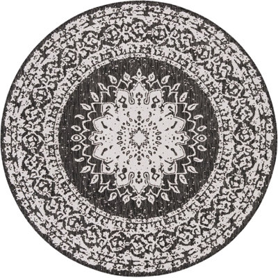 Contemporary Hitchens Area Rug Black and White Colour