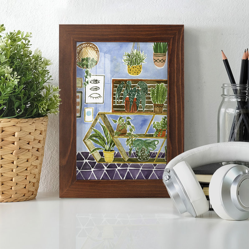 Cecere Way To The Jungle I, reproduction d'art encadrée, H 7 po x l 5 po x P 1 po, Châtaigne