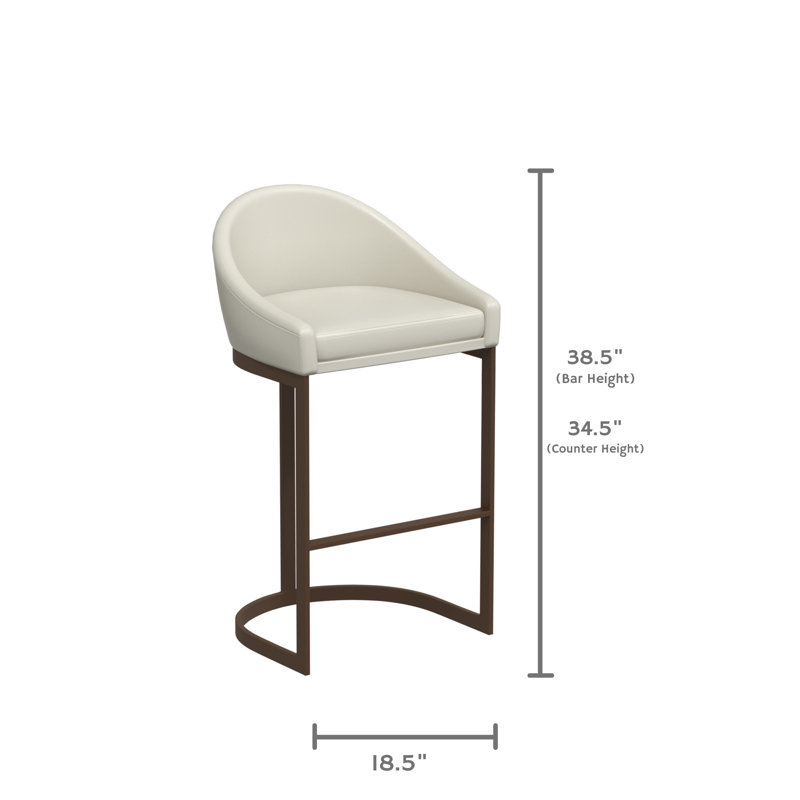 Tabouret de bar et de comptoir Bemboe, Blanc cassé, Tabouret de bar (siège d'une hauteur de 30 po)