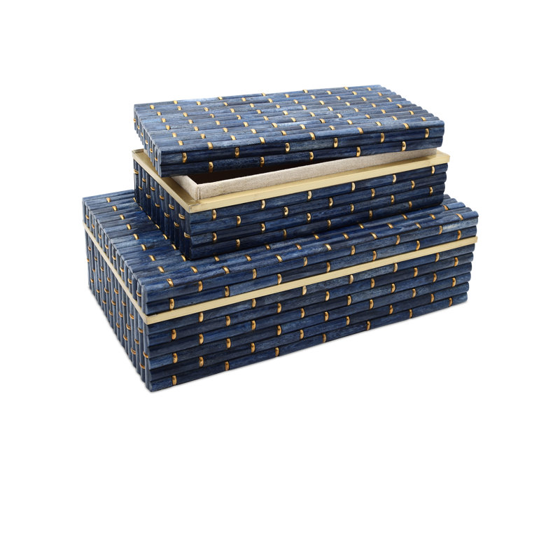 Midnight Bone, Brass, Engineered Wood Decorative Box