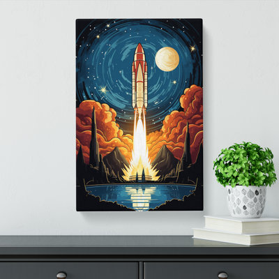 Rocket Nouveau - Wrapped Canvas