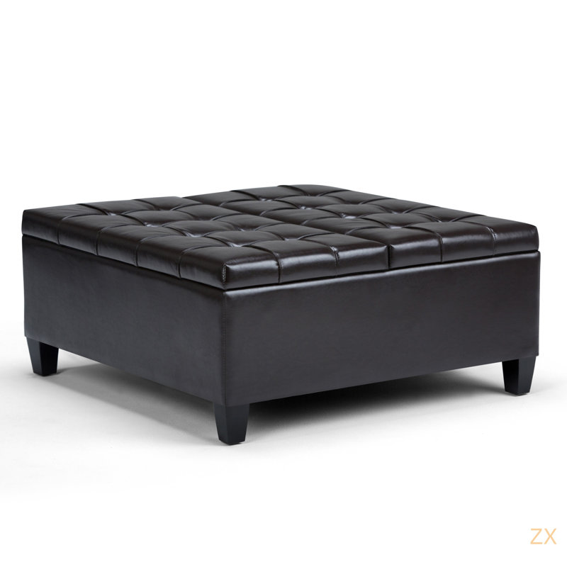 Harrison -  Table Storage Ottoman   For Bedroom, Living Room And Entryway, Dark Brown