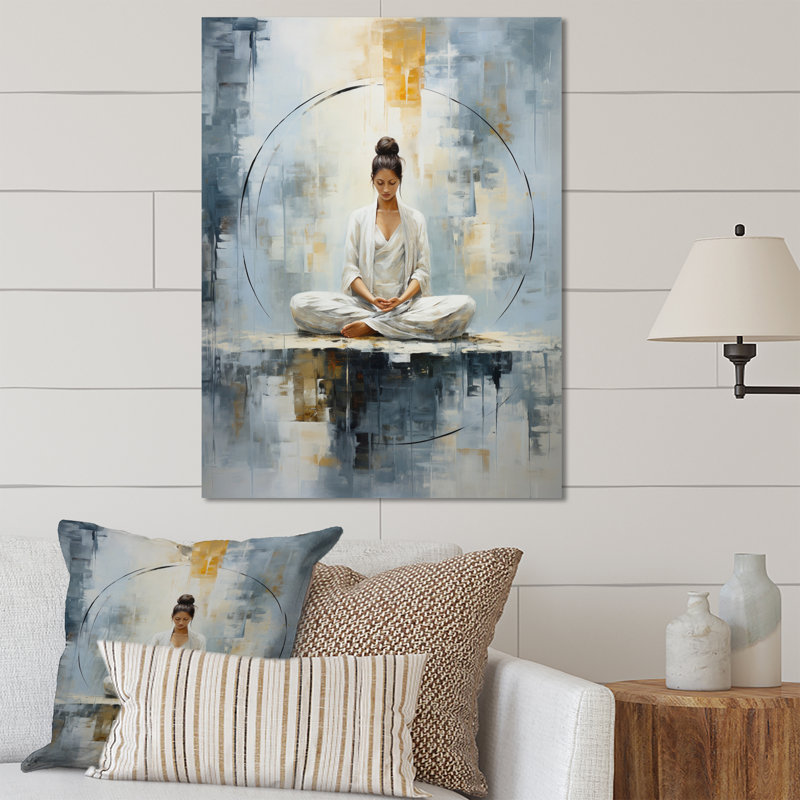 Yoga serein zen pastel III - décoration murale yoga en métal, H 20 po x l 12 po x P 1 po