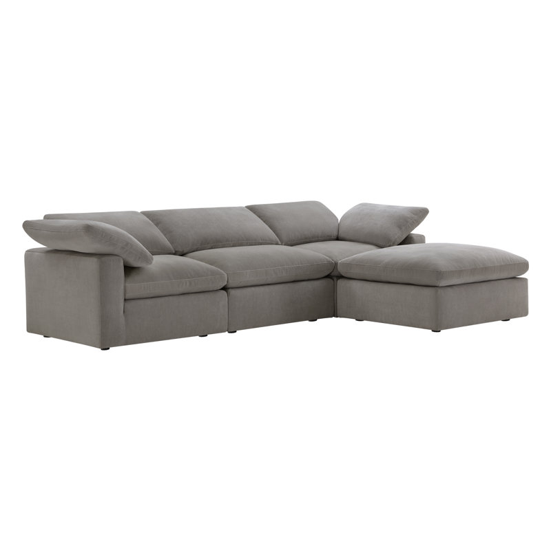 Asher 4 - Piece 118''Upholstered Modular Sectional, Capri Truffle Chenille, 31.5'' H x 118.11'' W x 78.74'' D