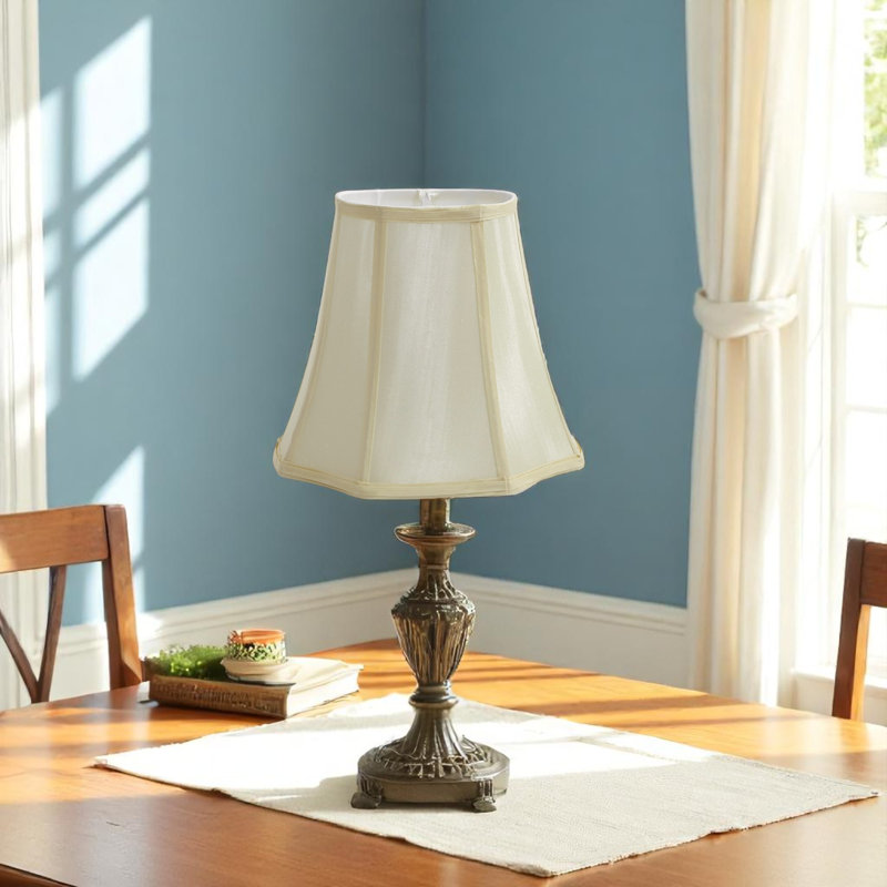 20cm H Silk Bell Lamp Shade ( Screw On ) in Cream