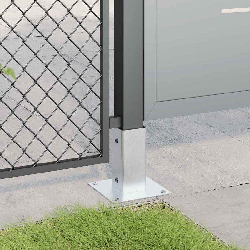 Post Bases Square 4 Pcs 71X71 Mm Powder-Coated Steel, Silver