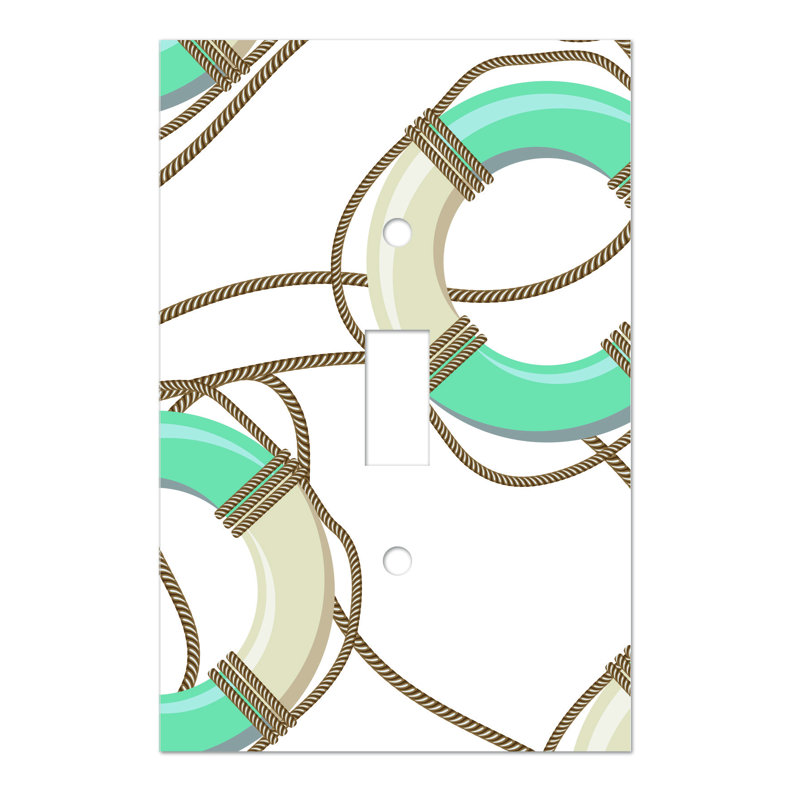Preserver and Rope Ceramic Single Toggle Switchplate