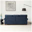 Canapé en similicuir bleu marine avec garniture cloutée, structure en bois / métal, capacité de 900 lb et rangement-340194032