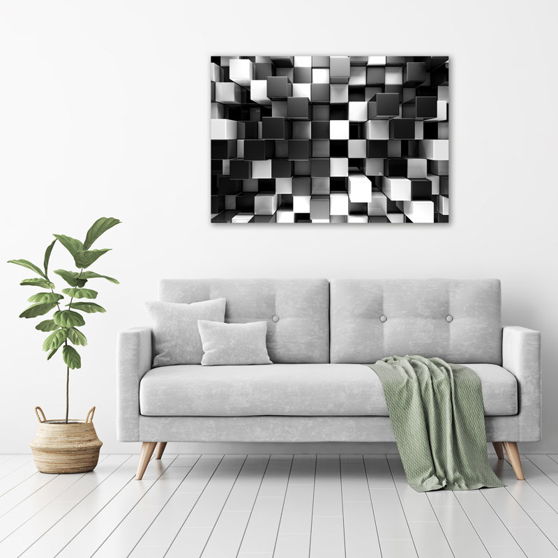 Cubes Abstraction - Unframed Art Prints on Glass