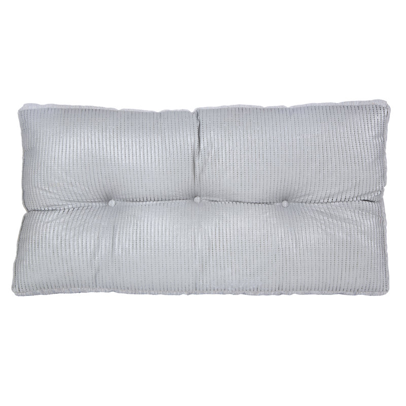 Coussin de banc en chenille antidérapant, Gris, L 27 po x P 14 po