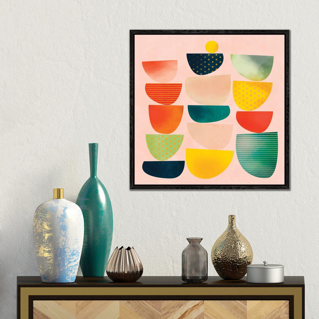 Mid Century Geometric Half Circles by Ana Rut Bré - Gallery-Wrapped Canvas Giclée on Canvas