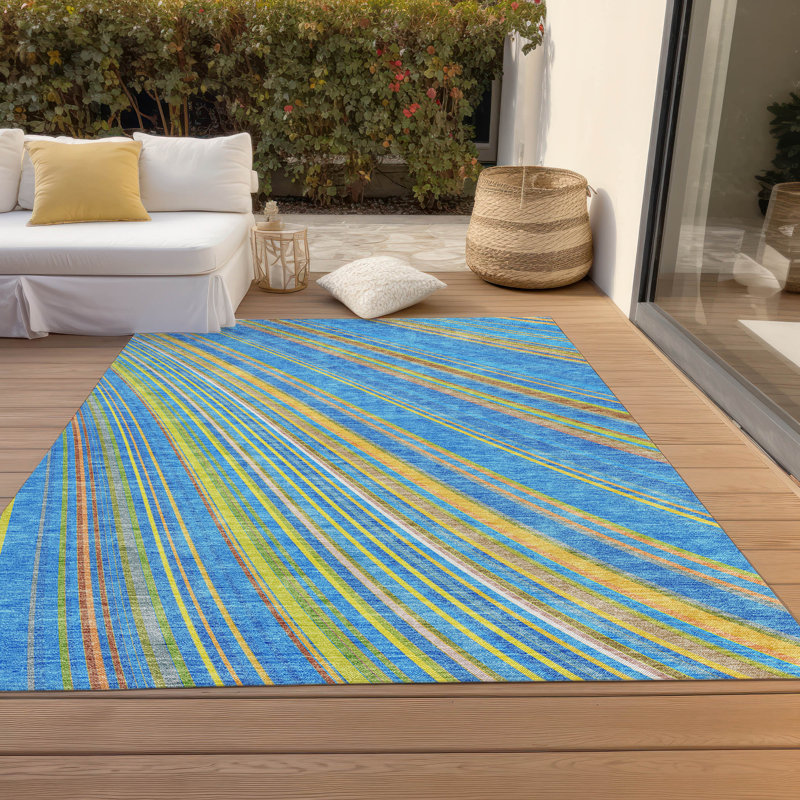 Chayden Washable Striped Indoor / Outdoor Rug, Rectangle 2'6" x 3'10"