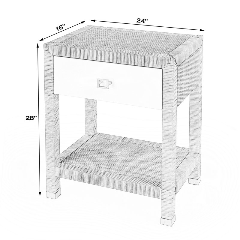 Corfu 1 Drawer Natural Rattan Nightstand