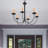 Analycia 6 - Light Steel Dimmable Chandelier