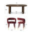 Ensemble de salle à manger moderne 79 "ovale avec 6 chaises rembourrées en velours-130131056