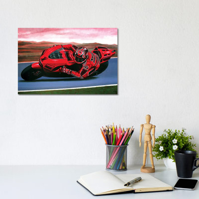 Casey Stoner On Ducati by Paul Meijering - Painting on Canvas
