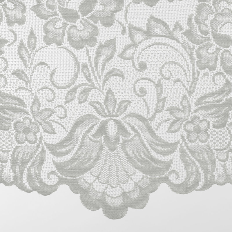 Floral Scalloped Window Valance, White