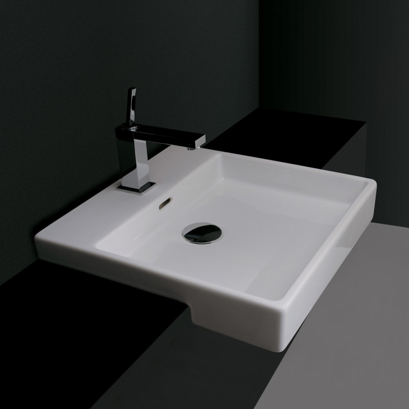 Plain 17.7'' L Bathroom Sink, Single Hole