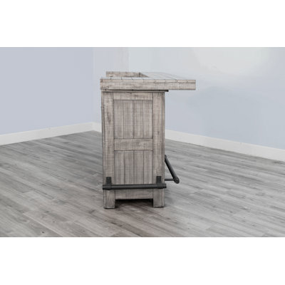 80" Traditional Wood Home Bar with Stools