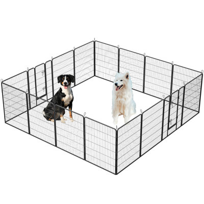 Dog Pen 16 Panels 40" Tall For Various Sizes, Rust - , Easy To Collapse Small/Medium/Large Dogs, And Waterproof, Up