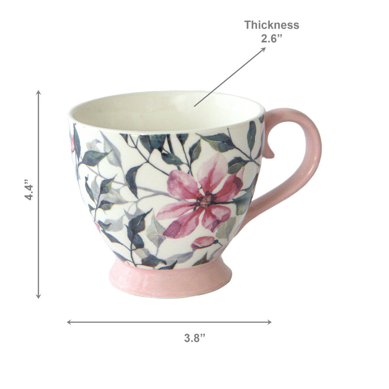 Tasse à pied en céramique Marlee - Ensemble de 2