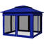 Auvent escamotable 11 pi x 11 pi, abri de patio extérieur avec filet amovible, tente instantanée, auvent de jardin bleu, pavillon de jardin