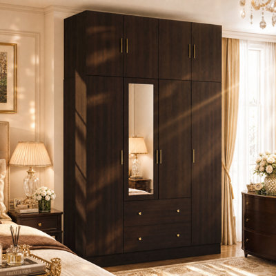 4-Door 2-Drawer Wardrobe With Top Cabinet