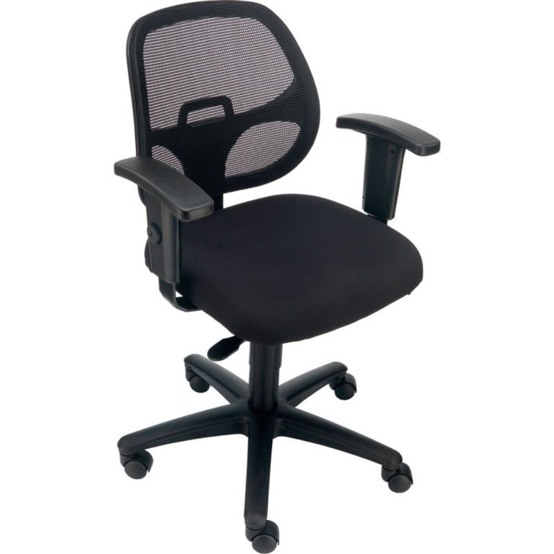 Black Mesh Back Task Chair with Adjustable Arms