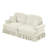 Beige Chenille 2-seater Sofa With Removable Skirts-1757091485