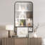 Metal Concave Wall Mirror with Shelves
