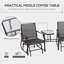 Fauteuils coulissants d'extérieur avec table basse