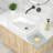 22" x 15.3" White Ceramic Undermount Bathroom Sink Modern Rounded Rectangular Vanity Sink with Overflow