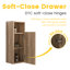 Armoire murale de salle de bain flottante murale en chêne brut de 12 po avec porte à fermeture en douceur, panneau rayé texturé, conception cachée à ouverture par pression, assemblage Kd, bois massif multi-couches écologique E1 pour les petits espaces