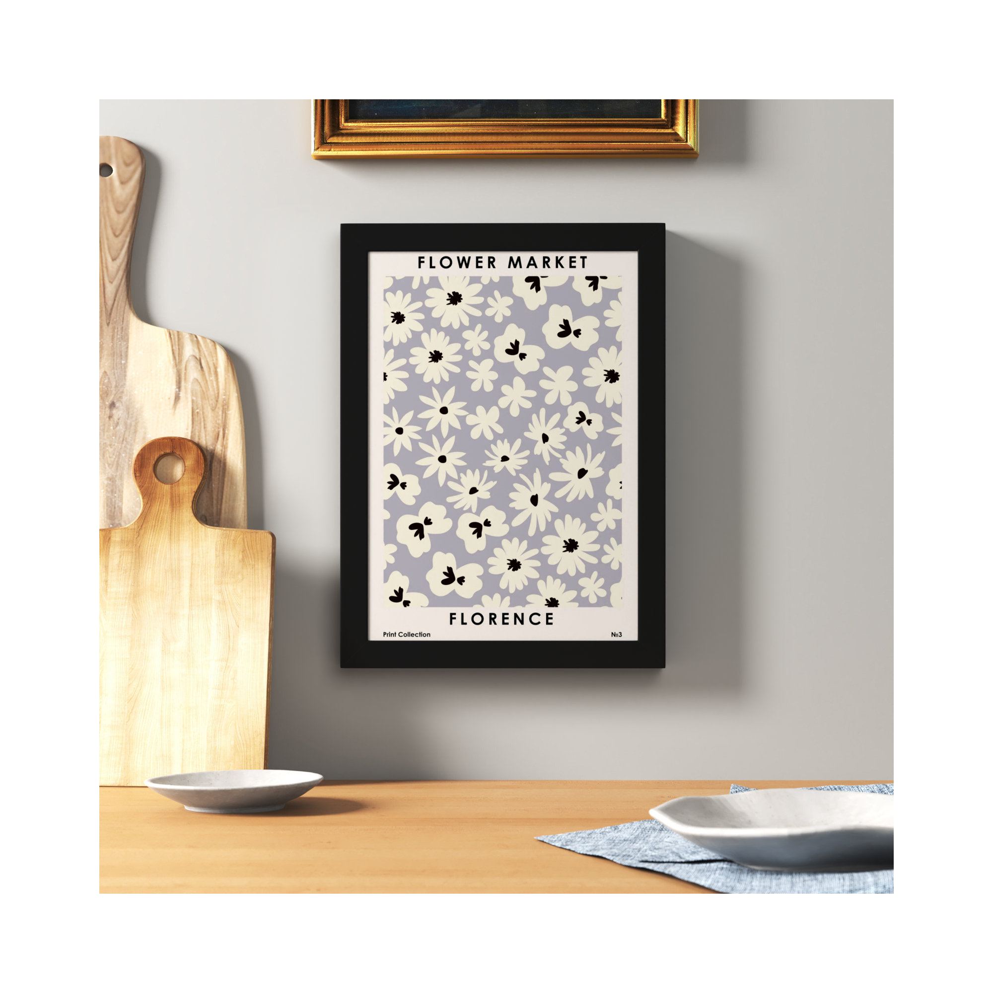 Flower Market Florence by Nktn, Black, 13" H x 10" W x 1" D