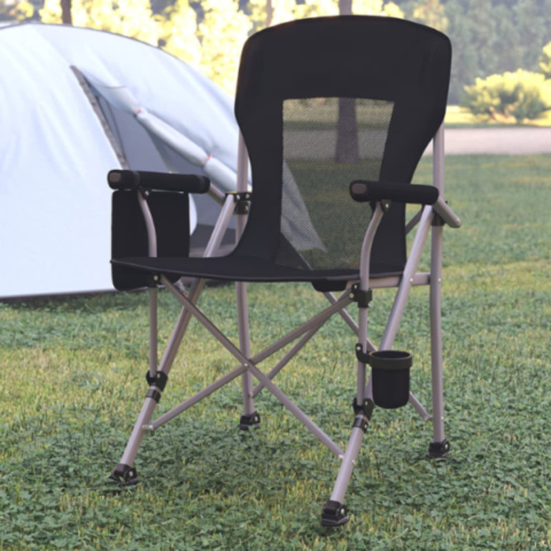 Chaise pliante portative noire extra large
