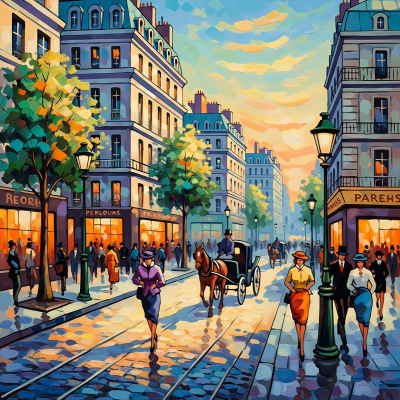 Après-midi à Montmartre, H 24 po x l 24 po