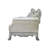Faux Leather And Wood Sofa With Tufted Backrest In Bone White