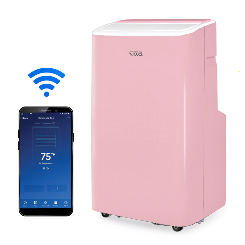 CCPAC Series Commercial Cool 6,350 BTU SACC/CEC Smart Portable Air Conditioner, 9,000 BTU ASHRAE 128, Pink
