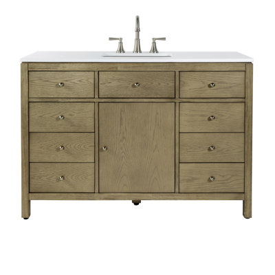 Celine 48 in Single Sink Bathroom Vanity with Quartz Top