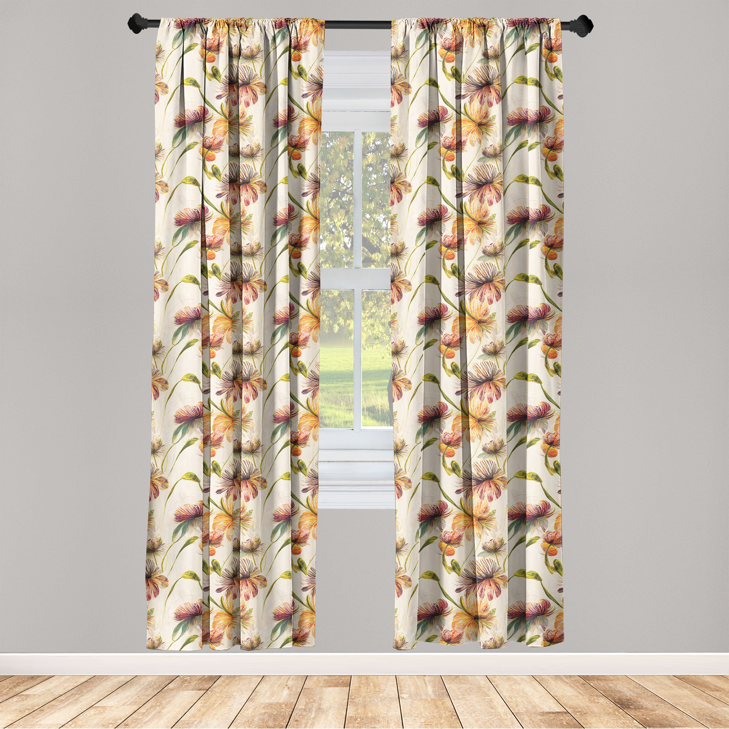 East Urban Home Jamaro Microfiber Semi Sheer Curtain Pair | Wayfair