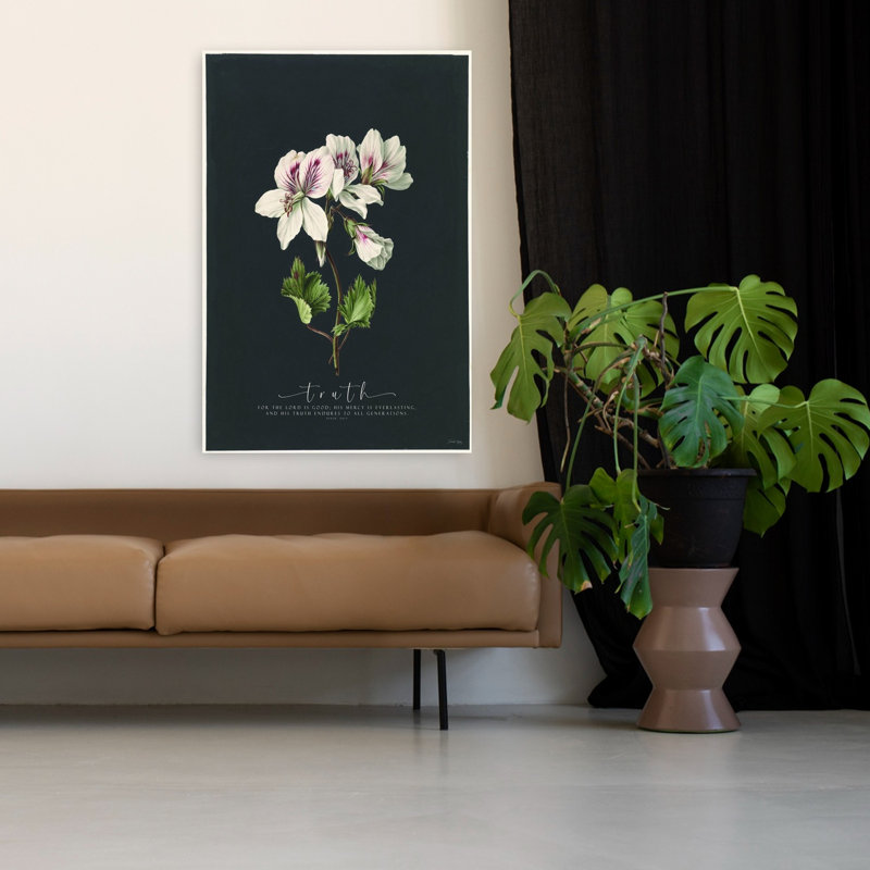 «Truth Dramatic Elegant Modern Modern Geranium Flower», art mural, H 48 po x l 32 po