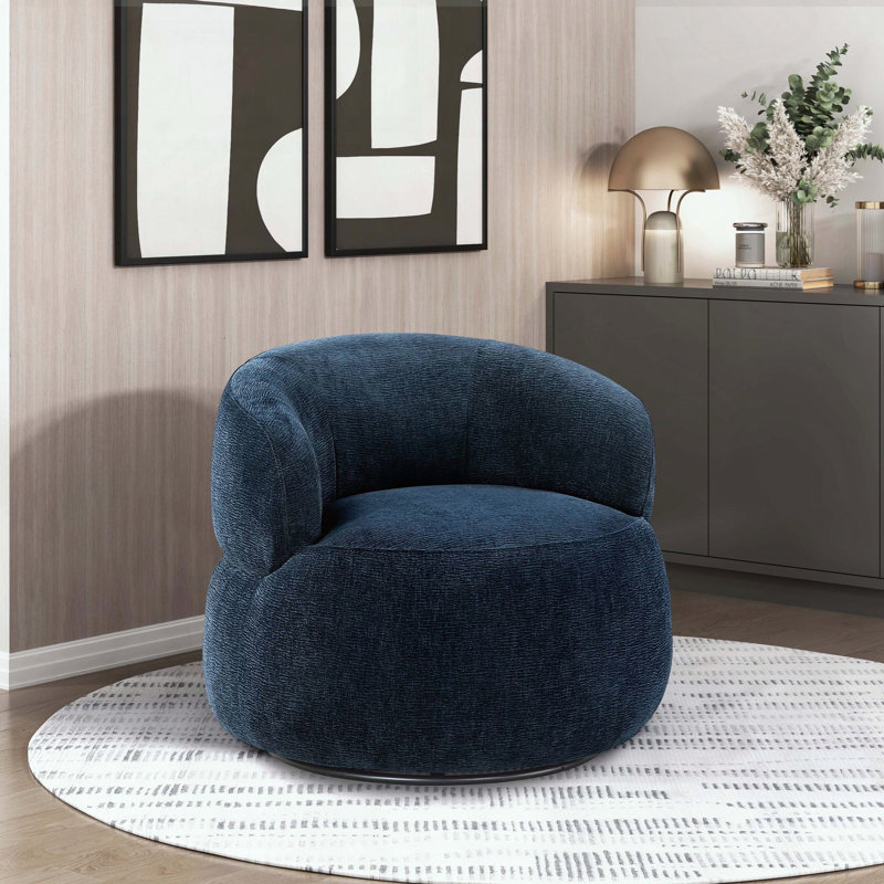 Fauteuil d'appoint pivotant Modern Luxury, Bleu