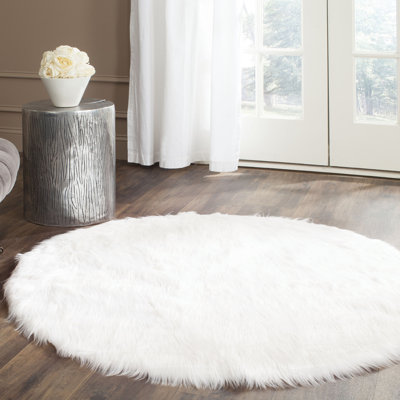 Solid Colour Faux Fur Area Rug