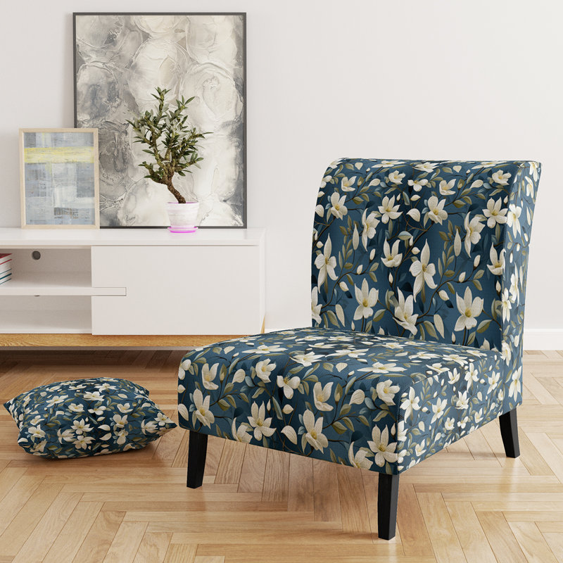 Rustic Victorian Brocade Victorian Motif - Chaise d'appoint de chalet rembourrée à motif floral